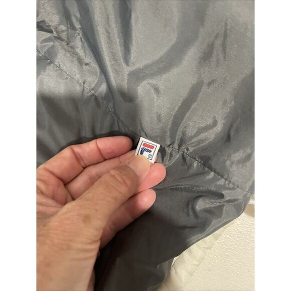 Fila Puffer Jacket XXL Zip Pocket Color Block Street Wear Tennis Euro Red Blue - Picture 15 of 15